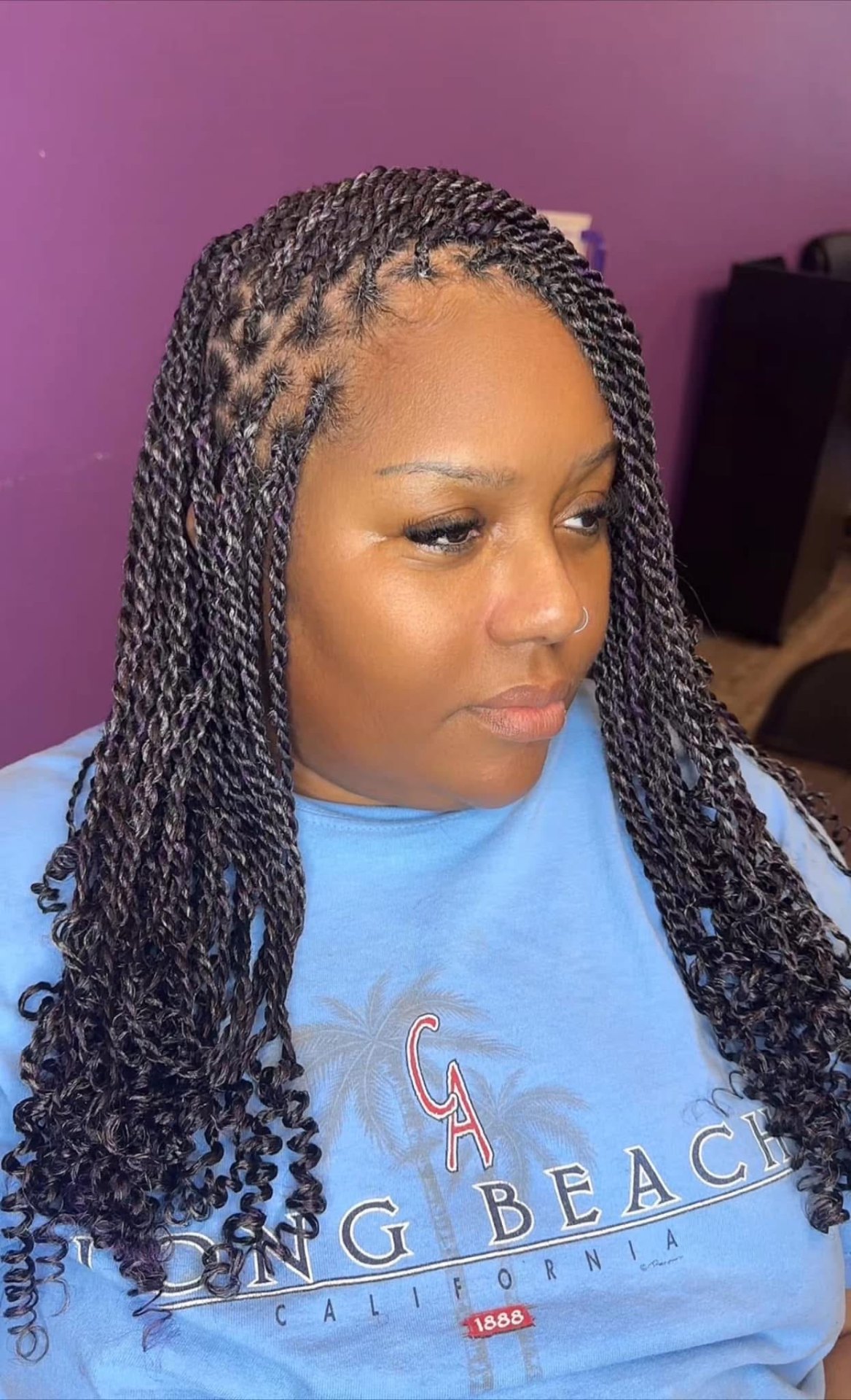 Senegalese twists, shoulder length
